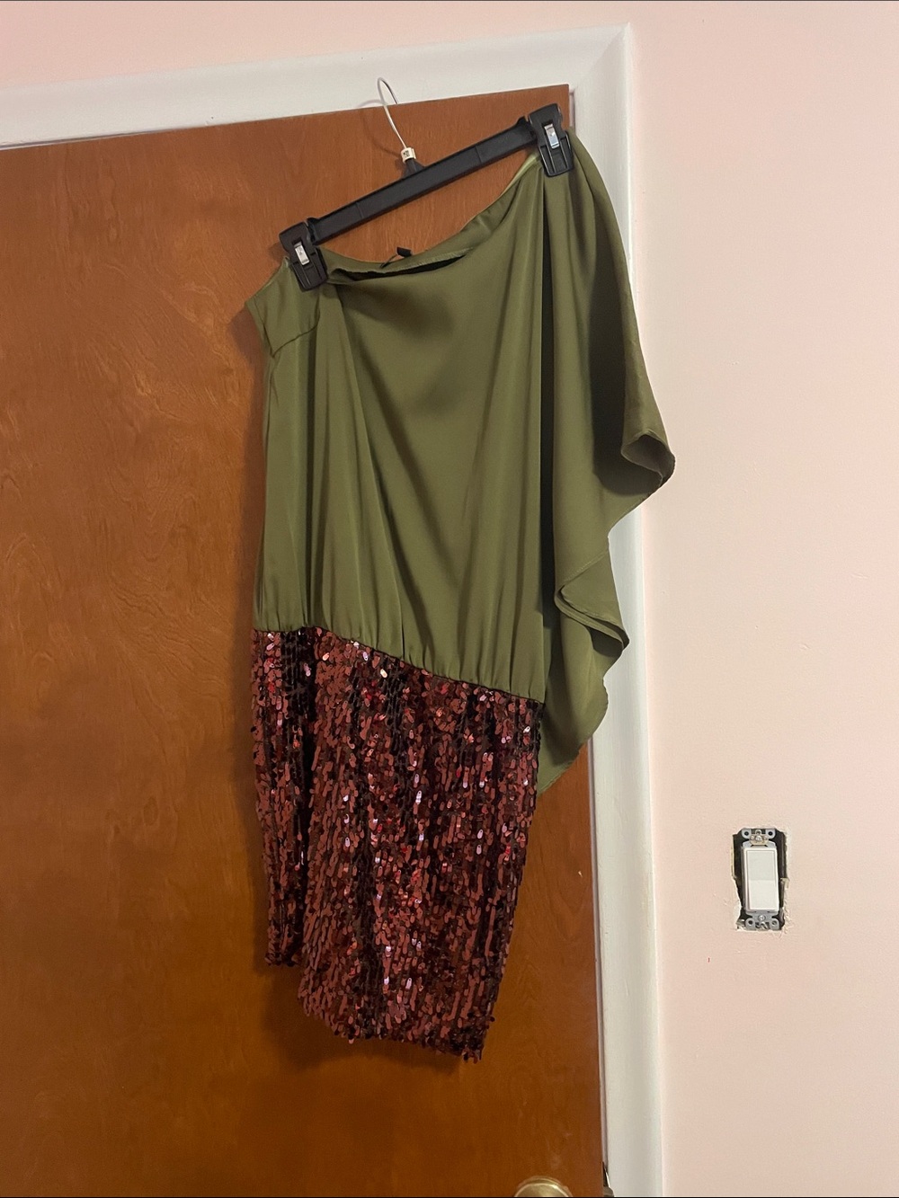 Off the shoulder sequin mini dress